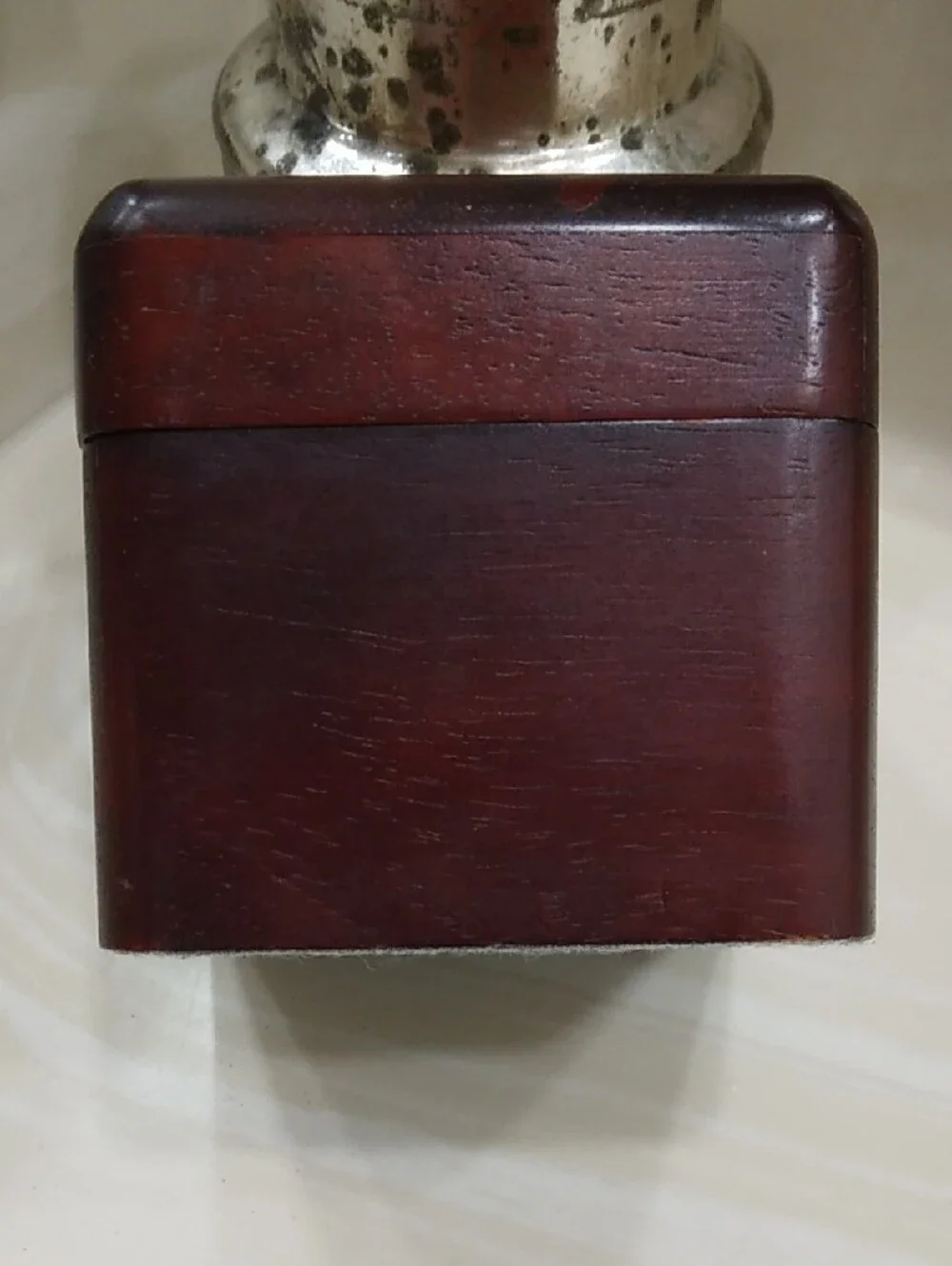 Eddie Bauer Dark Wood Square Jewelry Cufflinks Box